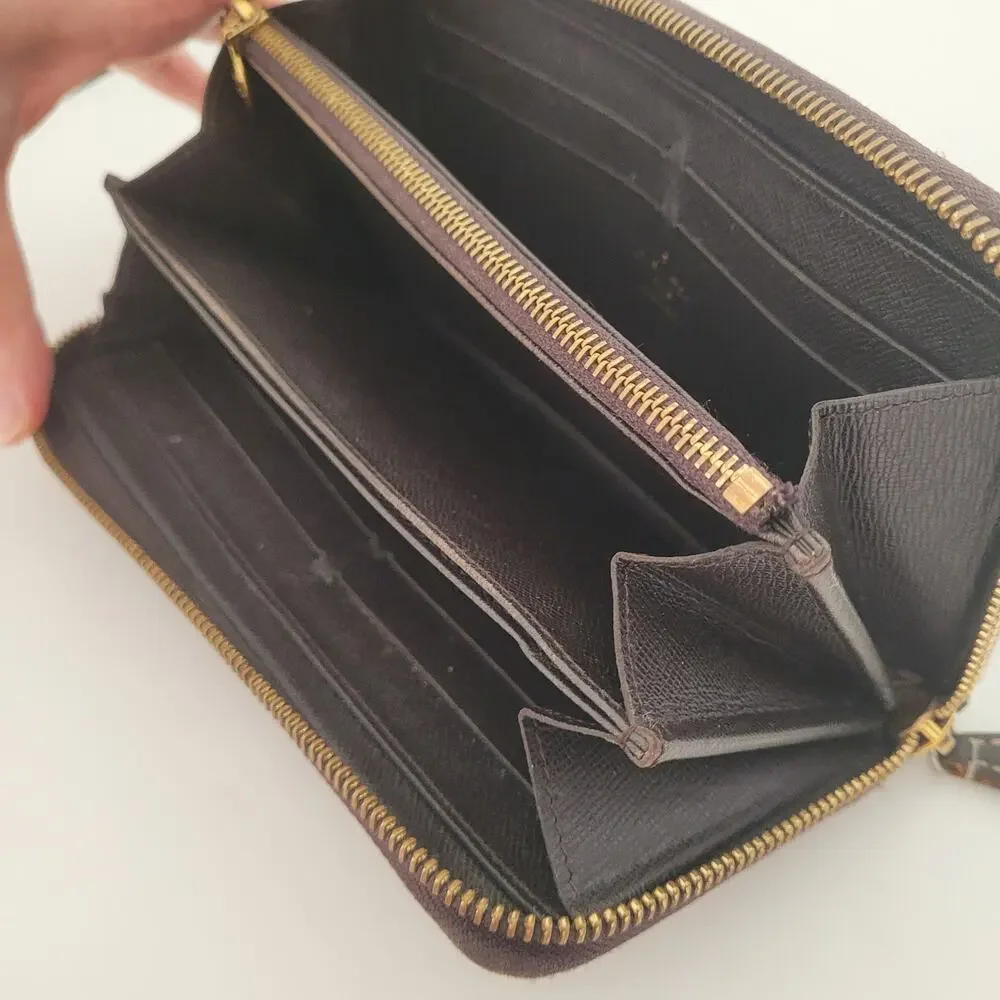 Vintage Louis Vuitton Monogram Canvas Zippy Wallet Brown Gold Made in Spain - Picture 4 of 11